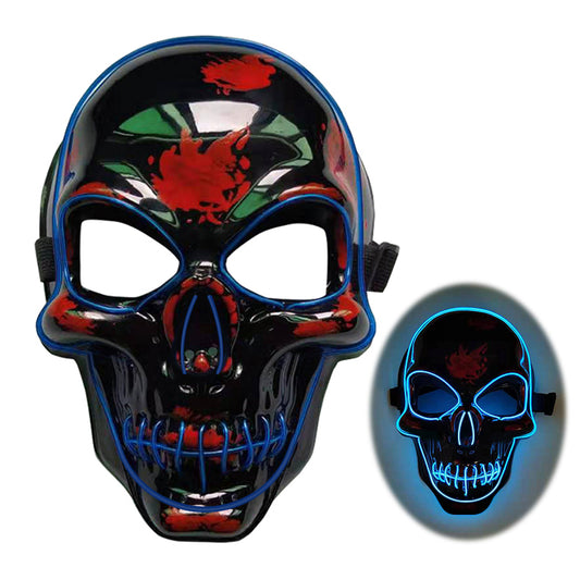 Buy Halloween Skeleton Mask LED Glow Scary Costume Party Wear global swanky 2