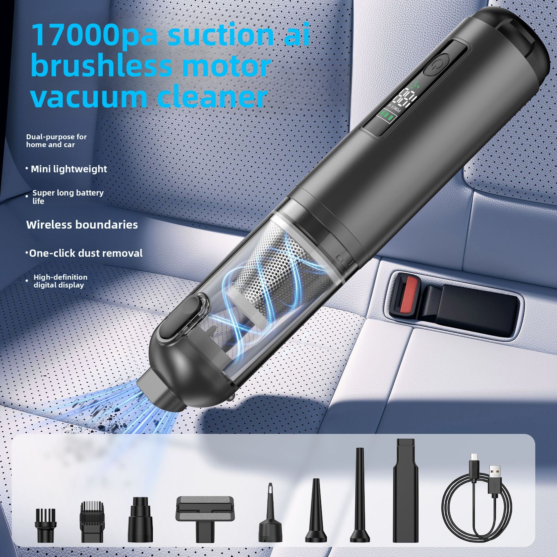 Buy Handheld Cordless Vacuum Cleaner with Digital Display global swanky 2