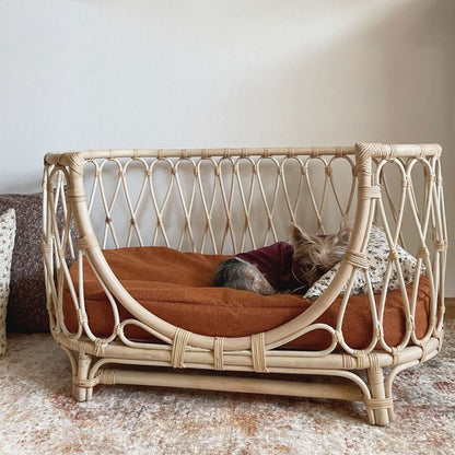 Buy Handmade Rattan Pet Bed – Cozy Sofa for Small & Medium Dogs global swanky 1