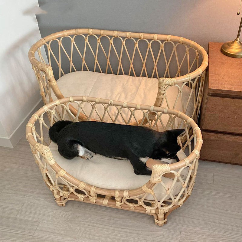 Buy Handmade Rattan Pet Bed – Cozy Sofa for Small & Medium Dogs global swanky 3