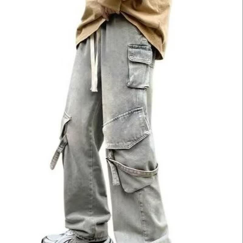 Buy Heavy-Duty Multi-Pocket Washed Casual Pants Online global swanky 2