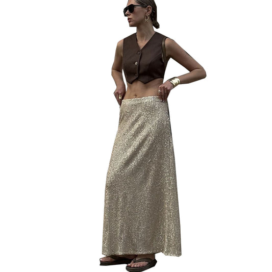 Buy High-Density Sequin Midi Skirt for Women – Social Media Hit global swanky 3