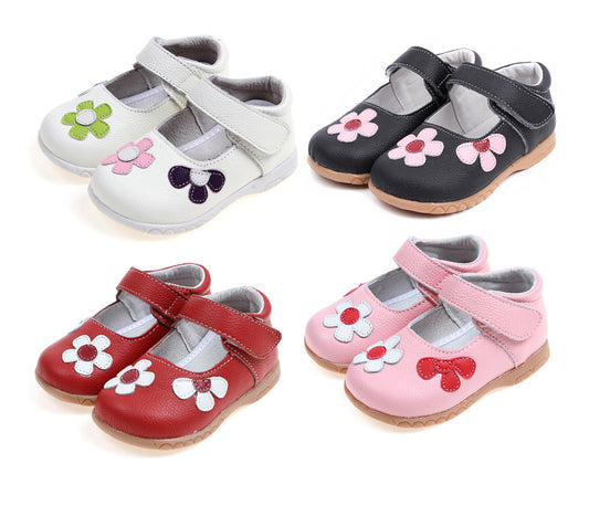 Buy Korean Princess Shoes Leather Cowhide Children’s Baby Shoes global swanky 2