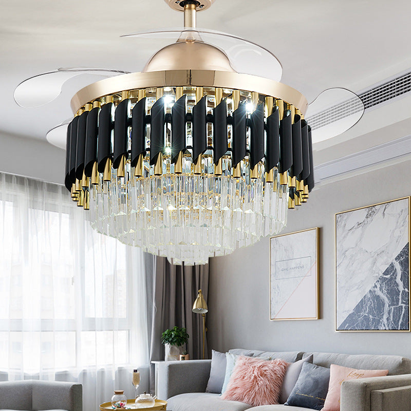 Buy LED Frequency Conversion Fan Light Crystal Chandelier Pro global swanky 1