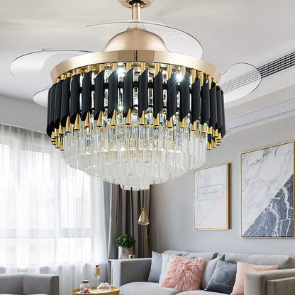 Buy LED Frequency Conversion Fan Light Crystal Chandelier Pro global swanky 1
