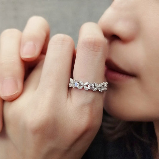 Buy Leaf and Horse-eye Diamond Ring for Women Fashion Jewelry global swanky 2