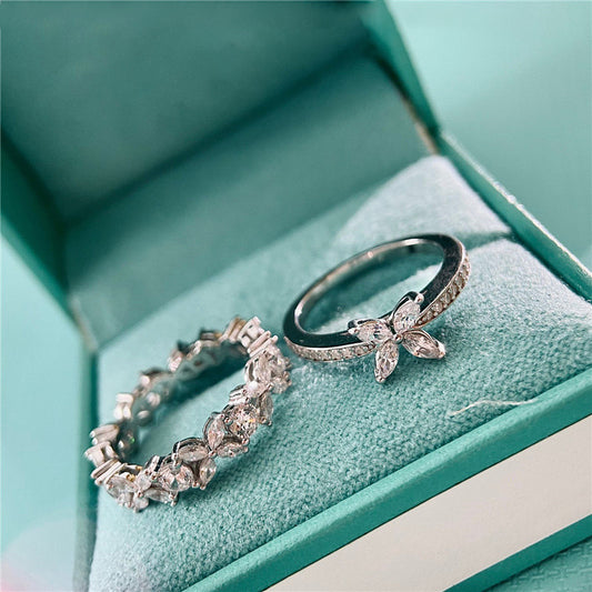 Buy Leaf and Horse-eye Diamond Ring for Women Fashion Jewelry global swanky 3