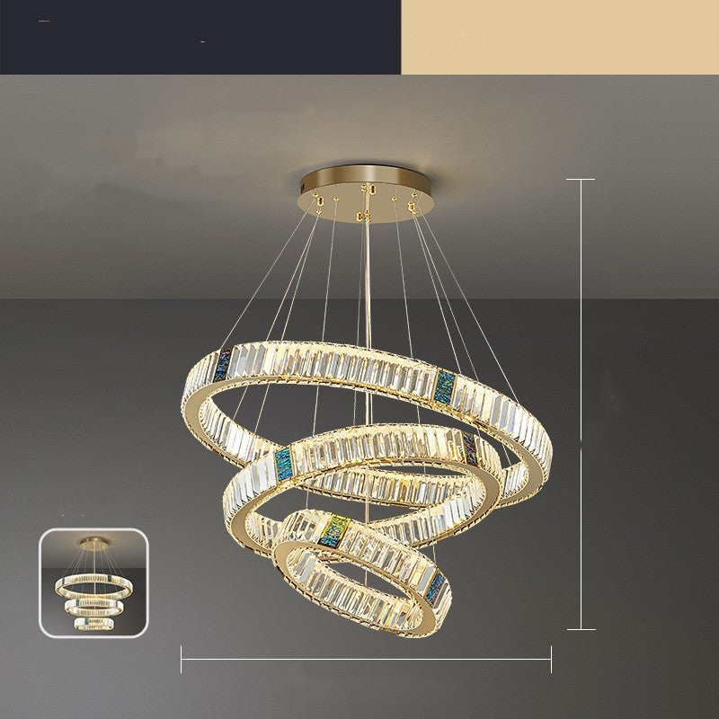 Buy Light Luxury Crystal Living Room Chandelier Stainless Steel global swanky 3