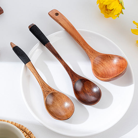 Buy Long Handle Solid Wood Soup Spoon and Rice Spoon Tool global swanky 1