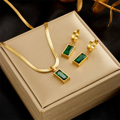 Buy Luxury Blade Chain Pendant Emerald Zircon Advanced Light Sense global swanky 1