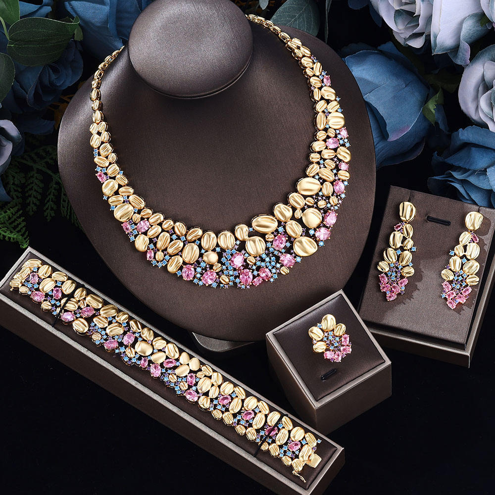 Buy Luxury Exaggerated Bridal Necklace & Earring Jewelry Set globalswanky 02