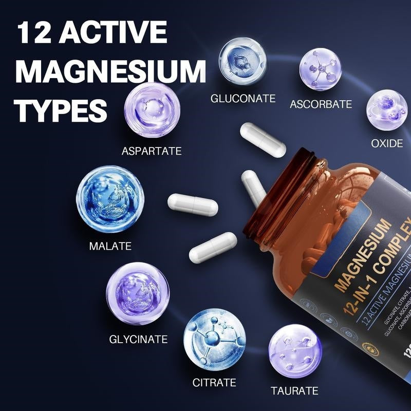 Buy Magnesium Glycinate Capsules Vegetarian Supplement global swanky 3