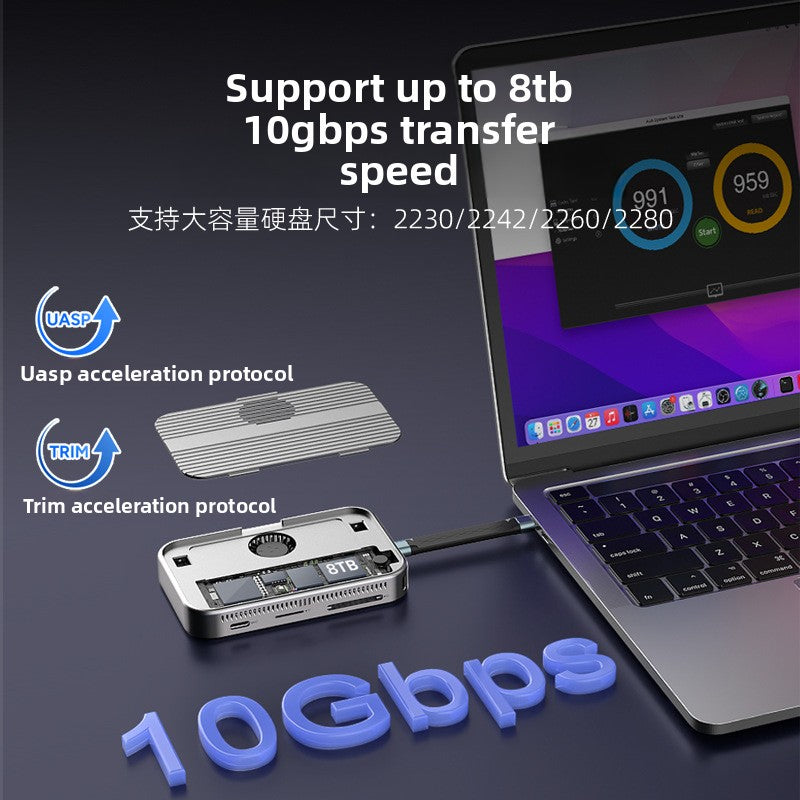 Buy Magnetic M.2 NVMe SATA Drive Enclosure with Docking Station global swanky 2
