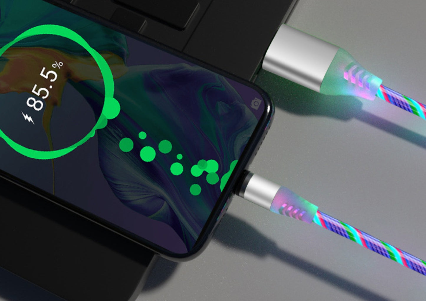 Buy Magnetic Streamer Flowing Light Data Cable for iPhone Type-C globalswanky 03