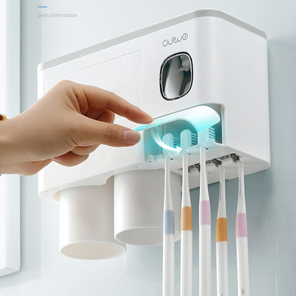 Buy Magnetic Toothbrush Holder with Toothpaste Squeezer Storage globalswanky 03
