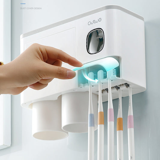 Buy Magnetic Toothbrush Holder with Toothpaste Squeezer Storage globalswanky 03