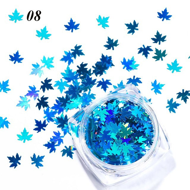 Buy Maple Leaf Gradient Nail Sequins Stylish Nail Decorations globalswanky 02