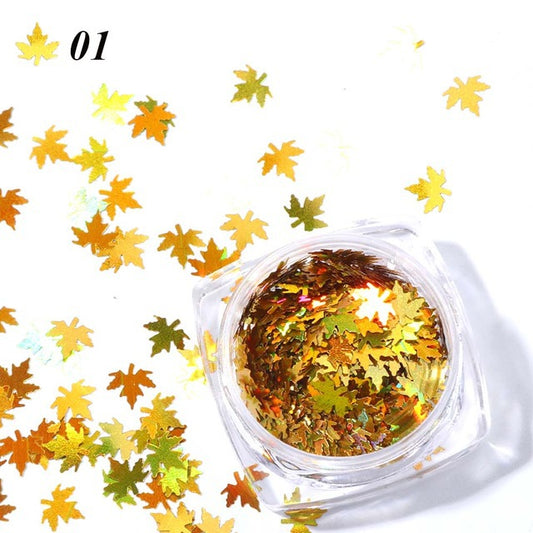 Buy Maple Leaf Gradient Nail Sequins Stylish Nail Decorations globalswanky 03