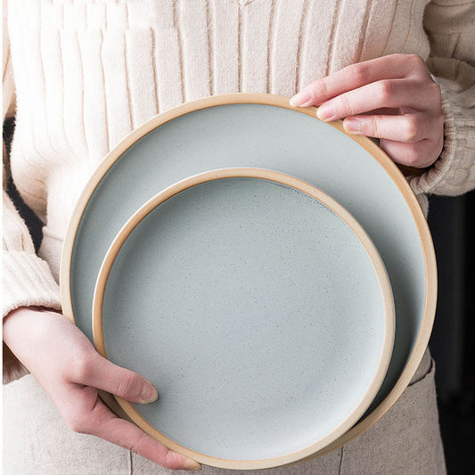 Buy Matte Ceramic Plate Pure Color for Modern Tableware Decor global swanky 1
