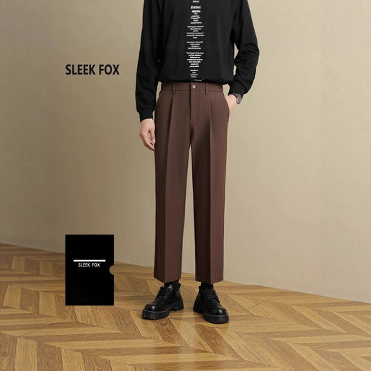 Buy Men’s Casual Draped Straight Suit Pants Online global swanky 3
