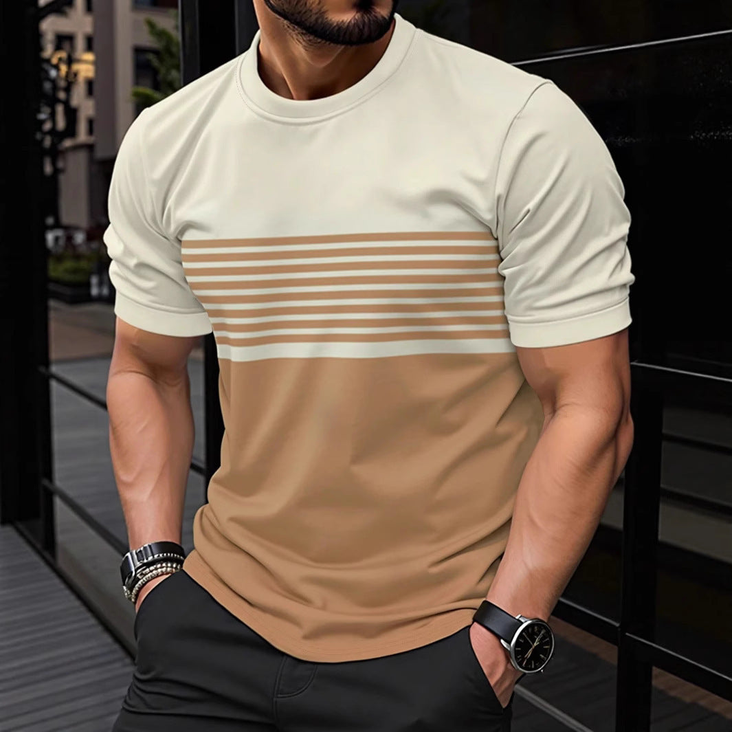Buy Men’s Crew Neck Casual Shirt – Minimalist Short Sleeve global swanky 1