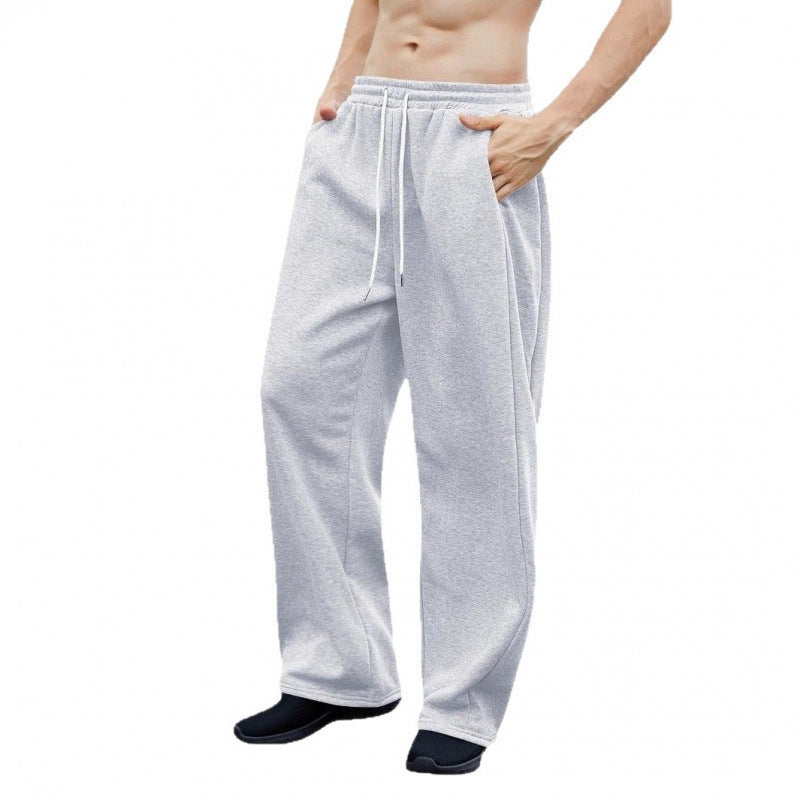 Buy Men’s Drawstring Waist Wide-Leg Loose Pants for Comfort global swanky 3