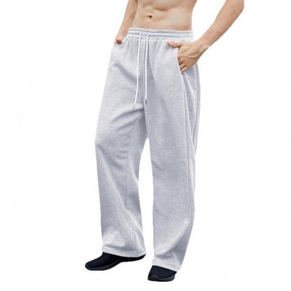 Buy Men’s Drawstring Waist Wide-Leg Loose Pants for Comfort global swanky 3