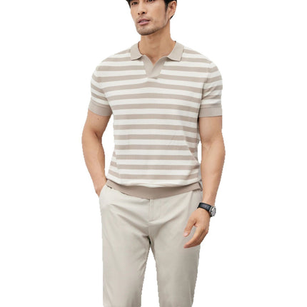 Buy Men’s Ice Silk V-Neck Shirt – Slim Fit Summer Wear global swanky 3