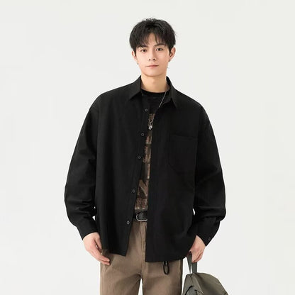 Buy Men’s Retro Loose Casual Long Sleeve Shirt Online global swankt 3