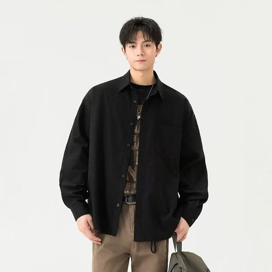 Buy Men’s Retro Loose Casual Long Sleeve Shirt Online global swankt 3