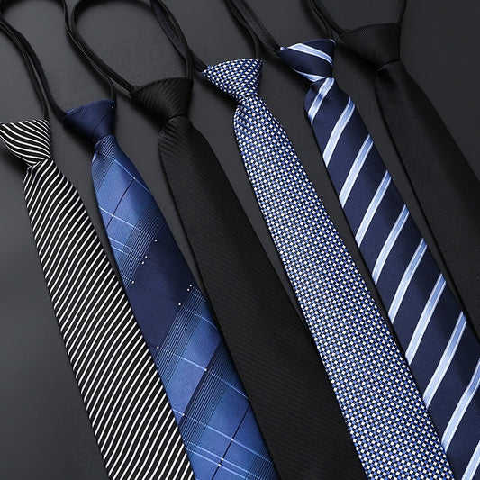 Buy Mens Business Formal Zipper Tie With Blue Stripes for Office global swanky 1