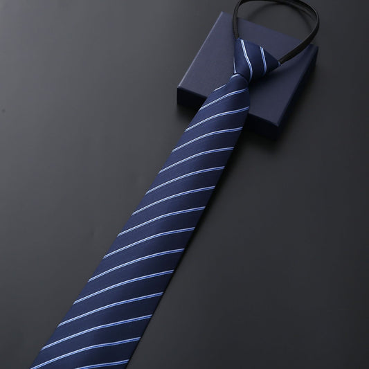 Buy Mens Business Formal Zipper Tie With Blue Stripes for Office global swanky 3