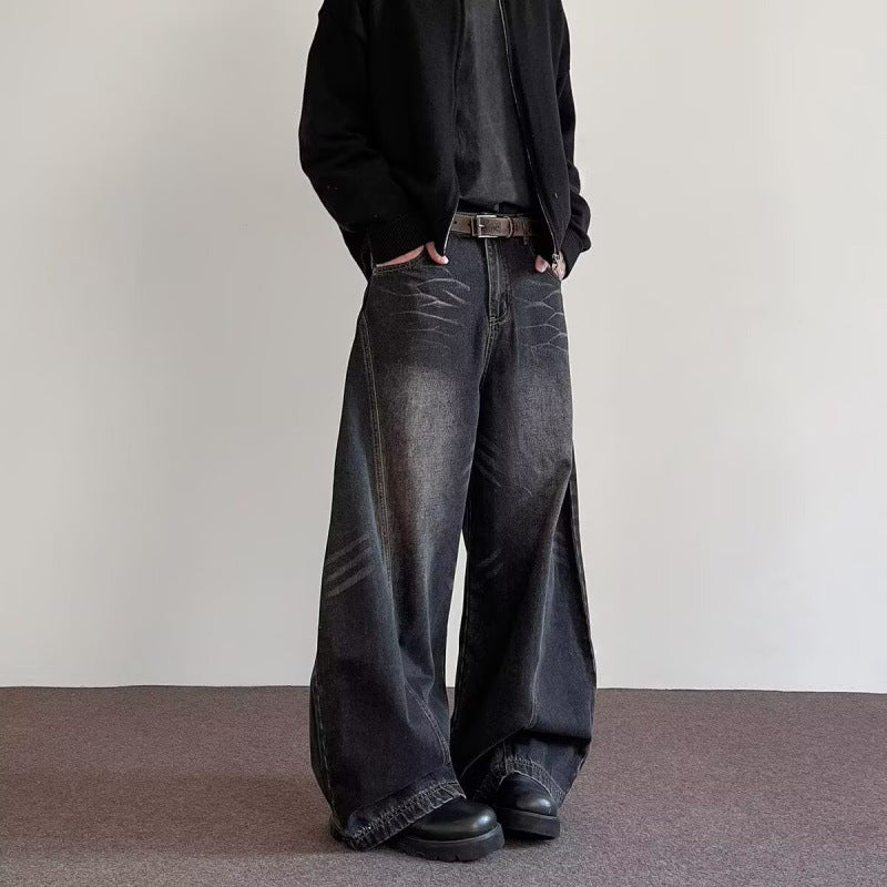Buy Mens High-Street Relaxed Wide-Leg Pants Online global swanky 1