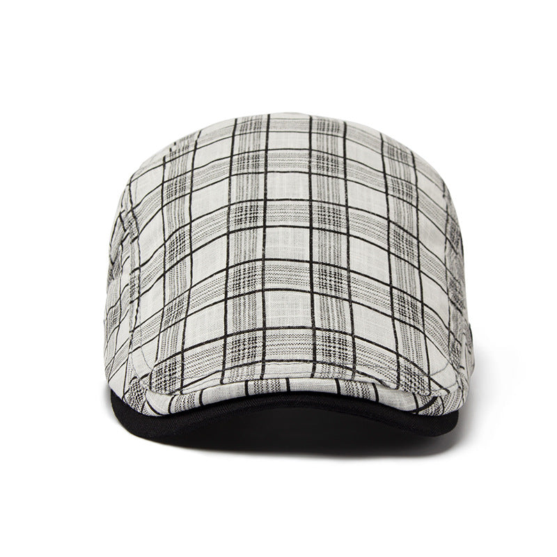Buy Mens Summer Plaid Beret Lightweight Fashionable Headwear global swanky 3