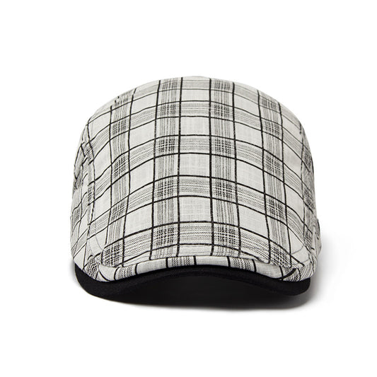 Buy Mens Summer Plaid Beret Lightweight Fashionable Headwear global swanky 3