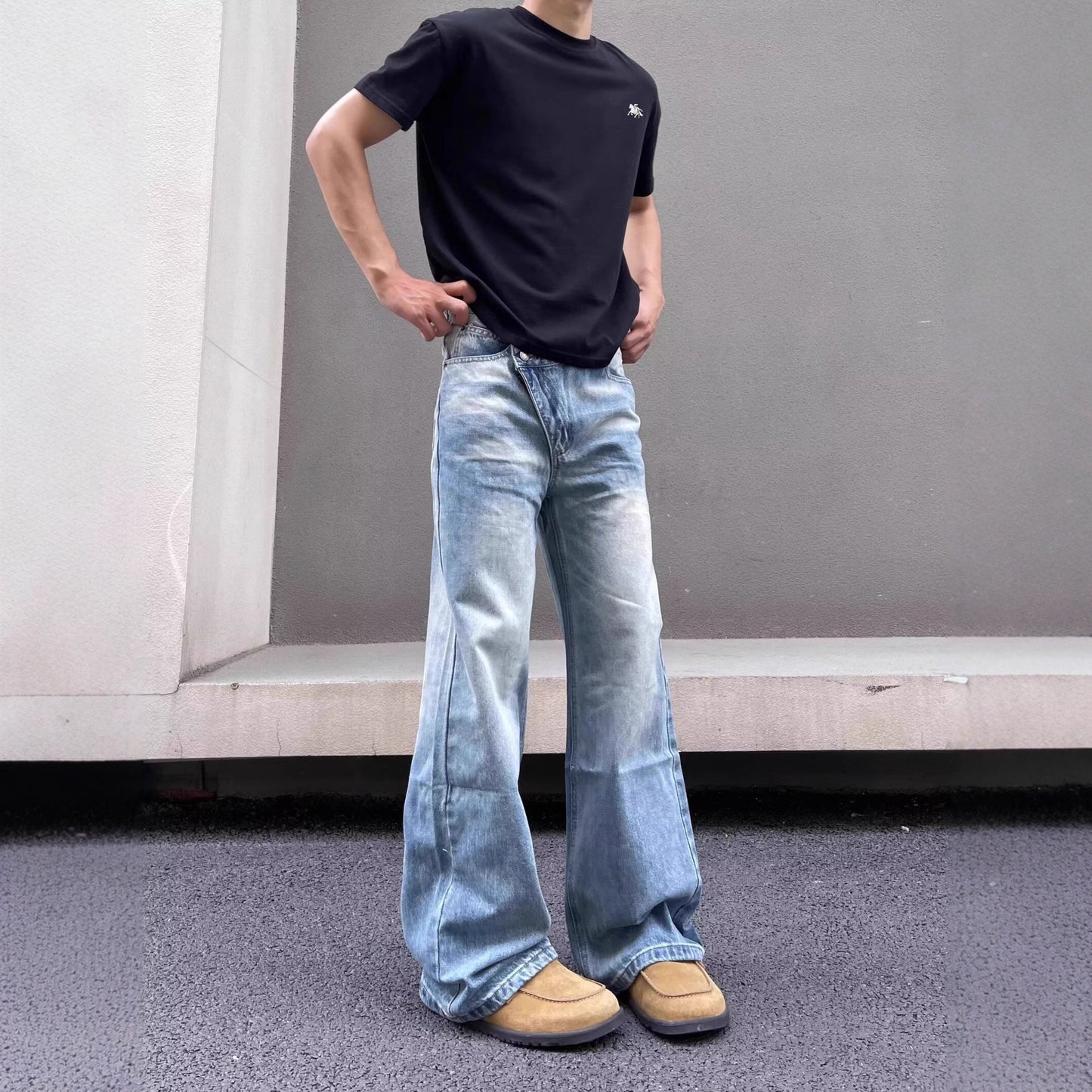 Buy Mens Vintage Washed and Distressed Denim Jeans Online global swanky 1