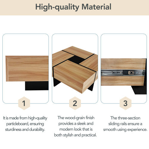 Buy Modern Coffee Table with 4 Hidden Storage Compartments Design Global swanky 2