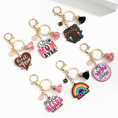 Buy Mothers Day Letter Tassel Keychain Pendant Mom Gift Idea global swanky 1