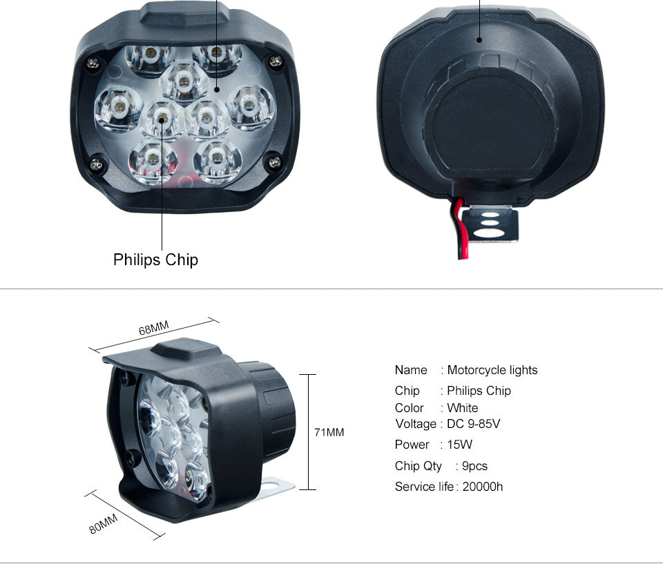 Buy Motorcycle LED Headlights with Focused Beam Spotlights global swanky 3