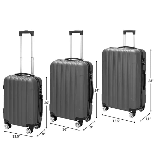 Buy Multifunctional Luggage Set for Traveling – Dark Gray Suitcases global swanky 2