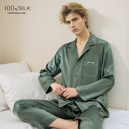 Buy Mumi Heavyweight Silk Pajamas for Men Comfortable Sleepwear global swanky 1