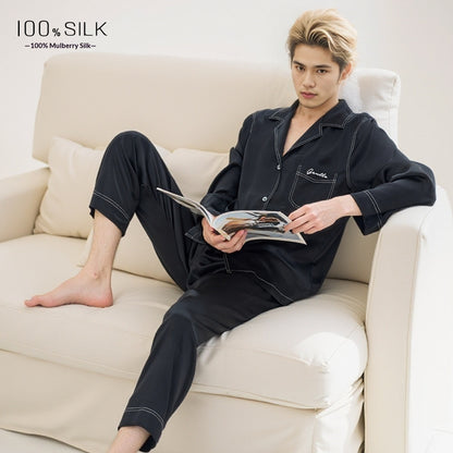 Buy Mumi Heavyweight Silk Pajamas for Men Comfortable Sleepwear global swanky 2