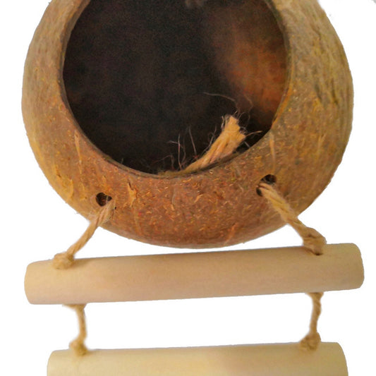 Buy Natural Coconut Shell Bird Nest for Parrots & Small Birds globalswanky 03