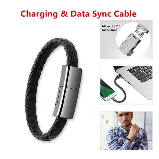 Buy New Bracelet Charger USB Cable for iPhone 14/13 Max & Micro globalswanky 02