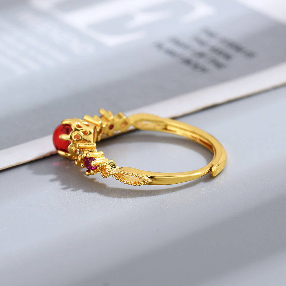 Buy New Style Simple Ring with Natural Rose Garnet and Spinel global swanky 3
