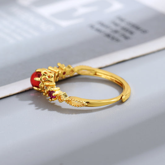 Buy New Style Simple Ring with Natural Rose Garnet and Spinel global swanky 3
