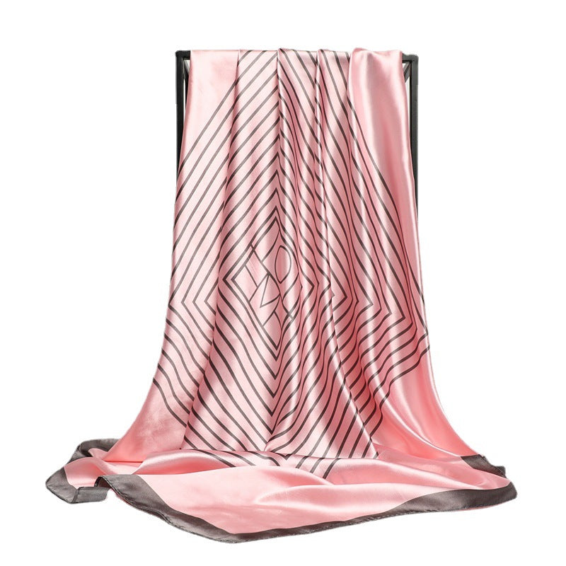 Buy Nordic-striped Silk Scarf for Women – Influencer Style Look global swanky 3