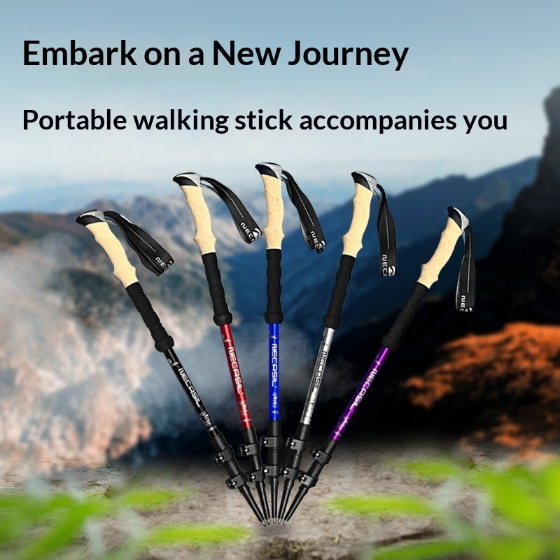 Buy Outdoor Hiking 3-Section Telescopic Trekking Poles Unisex Gear global swanky 1