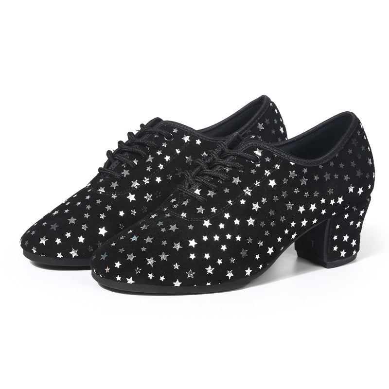 Buy Outdoor Latin Dance Shoes with Star Design Fabric Upper Sole global swanky 2
