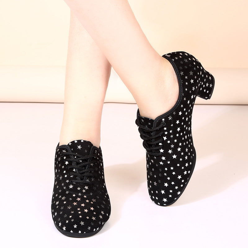 Buy Outdoor Latin Dance Shoes with Star Design Fabric Upper Sole global swanky 3